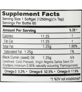 Amazing Herbs Premium Black Seed Oil Soft-Gels, 60 Count