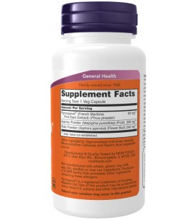 NOW Supplements, Pycnogenol 60 mg, 50 Veg Capsules