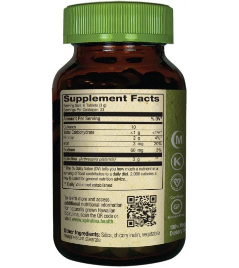 Pure Hawaiian Spirulina-500 mg Tablets 200 Count