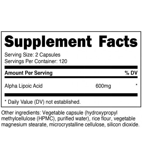 Nutricost Alpha Lipoic Acid 600mg Per Serving, 240 Capsules