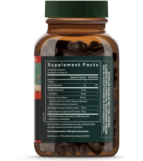 Gaia Herbs, Turmeric Supreme Joint, Turmeric Curcumin Supplement, 120 Count