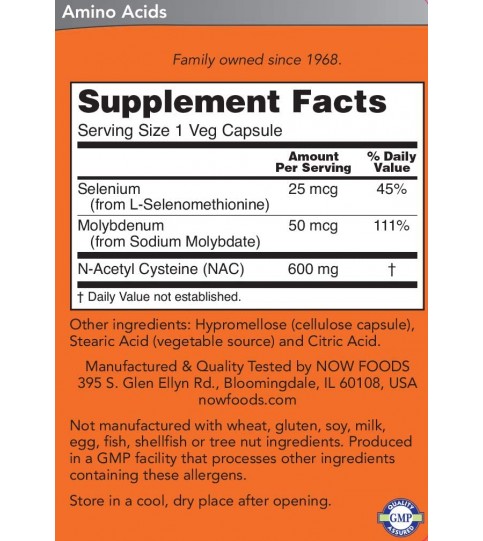 Now NAC 600 mg, 400 Veg Capsules