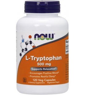 NOW Supplements, L-Tryptophan 500 mg, 120 Veg Capsules