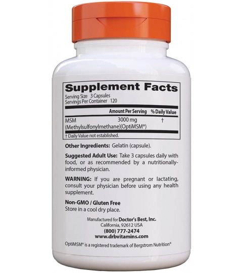 Doctor's Best MSM with OptiMSM, 1000 mg, 360Tablets