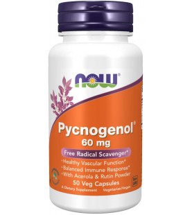 NOW Supplements, Pycnogenol 60 mg, 50 Veg Capsules