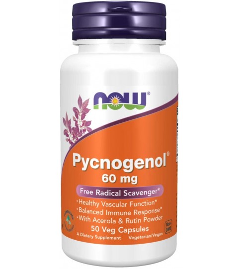 NOW Supplements, Pycnogenol 60 mg, 50 Veg Capsules