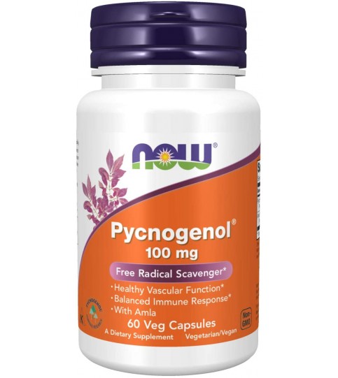 NOW Supplements, Pycnogenol 100 mg with Amla, 60 Veg Capsules