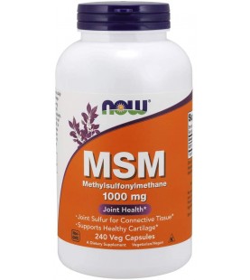 NOW Supplements, MSM (Methylsulfonylmethane) 1,000 mg, 240 Veg Capsules