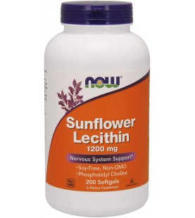 NOW Foods Supplements, Sunflower Lecithin 1200 mg, 200 Softgels