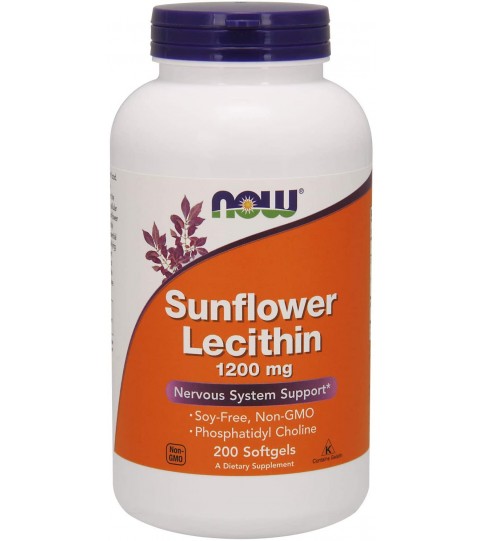 NOW Foods Supplements, Sunflower Lecithin 1200 mg, 200 Softgels