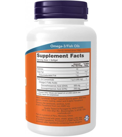 NOW Supplements, DHA-500 with 250 EPA, 90 Softgels