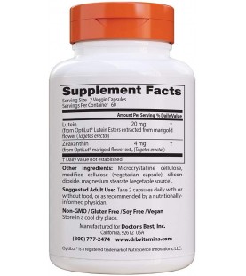 Doctor's Best Lutein with OptiLut, 10 mg, 120 Veggie Caps