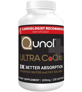 Qunol Ultra CoQ10 100mg, 3x Better Absorption, 120 Count Softgels