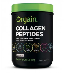 Orgain Grass Fed Hydrolyzed Collagen Peptides Protein Powder, 1 Pound