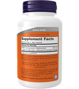 NOW Supplements, SAMe 200 mg, 120 Capsules