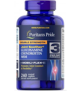 Puritans Pride Double Strength Glucosamine, Chondroitin and Msm Joint Soother, 240 Count