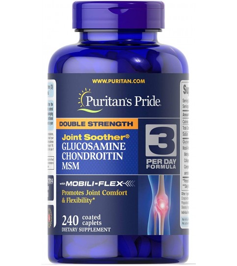 Puritans Pride Double Strength Glucosamine, Chondroitin and Msm Joint Soother, 240 Count