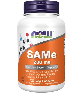 NOW Supplements, SAMe 200 mg, 120 Capsules