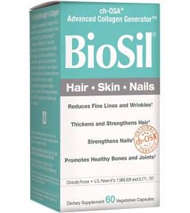 BioSil by Natural Factors, Hair, Skin, Nails, 60 Capsules