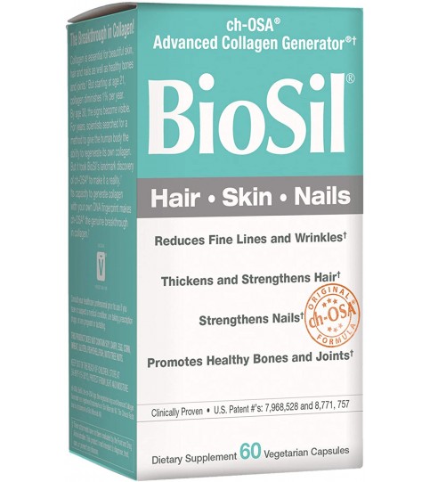 BioSil by Natural Factors, Hair, Skin, Nails, 60 Capsules