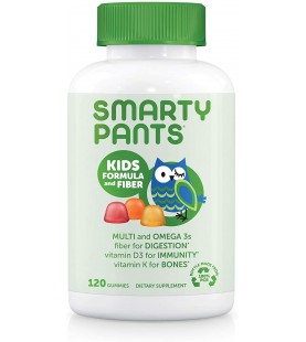 SmartyPants Kids Formula & Fiber Daily Gummy Multivitamin, 120 Count (30 Day Supply)