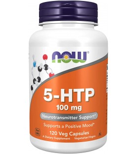 NOW Supplements, 5-HTP (5-hydroxytryptophan) 100 mg, 120 Veg Capsules