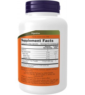 NOW Supplements, Psyllium Husk Caps 500 mg, 200 Veg Capsules