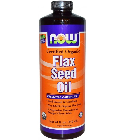 NOW Foods - Flax Seed Oil Organic Non-GE - 24 oz.