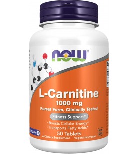 NOW Supplements, L-Carnitine 1,000 mg, 50 Tablets