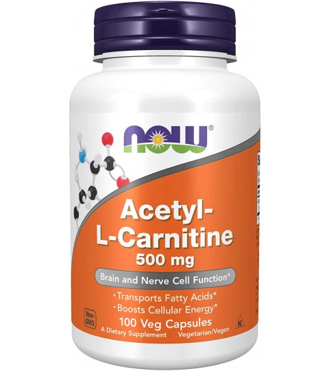 NOW Supplements, Acetyl-L Carnitine 500 mg, 100 Veg Capsules