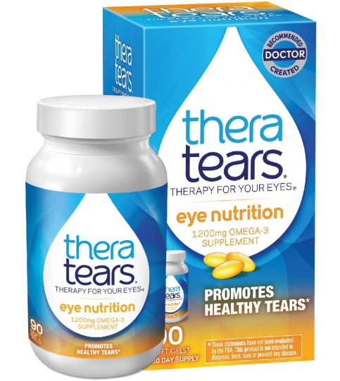 TheraTears 1200mg Omega 3 Supplement for Eye Nutrition, 90 Count