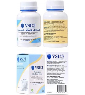 VSL#3 - Probiotic Medical Food 112.5 Billion CFU - 60 Capsules