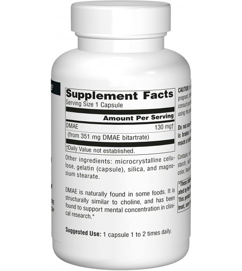 Source Naturals DMAE - Supports Mental Concentration - 200 Capsules