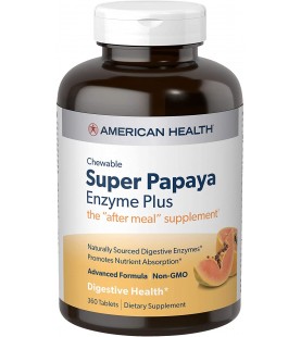 American Health Super Papaya Enzyme Plus - 360 Count, 120 Servings