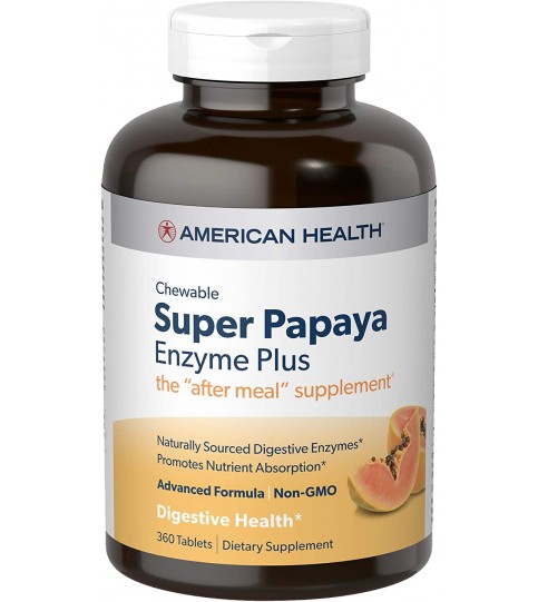 American Health Super Papaya Enzyme Plus - 360 Count, 120 Servings