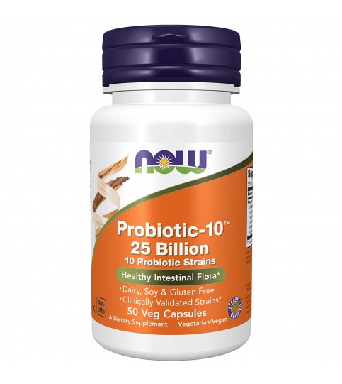 NOW Supplements, Probiotic-10, 25 Billion, 50 Veg Capsules