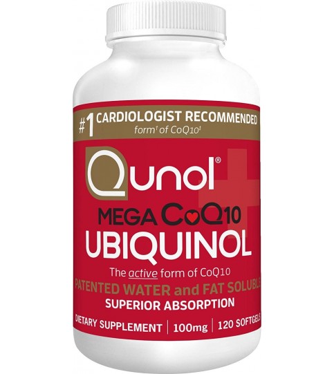 Qunol Mega Ubiquinol CoQ10 100mg, 120 Count Softgels