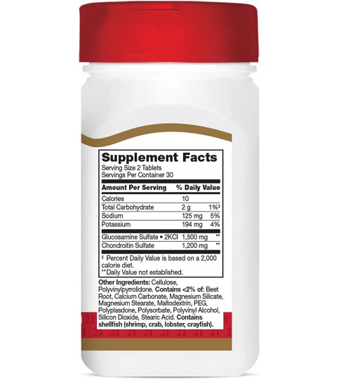 21st Century Glucosamine Chondroitin 750/600mg, 60 Count