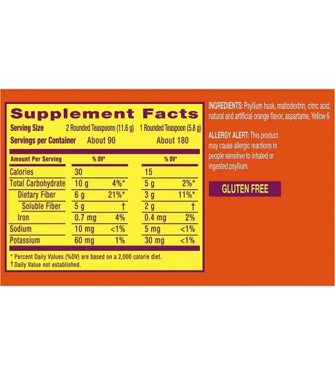 Metamucil Sugar-Free Fiber Supplement, 36.8 Ounce, 2.3 Pound