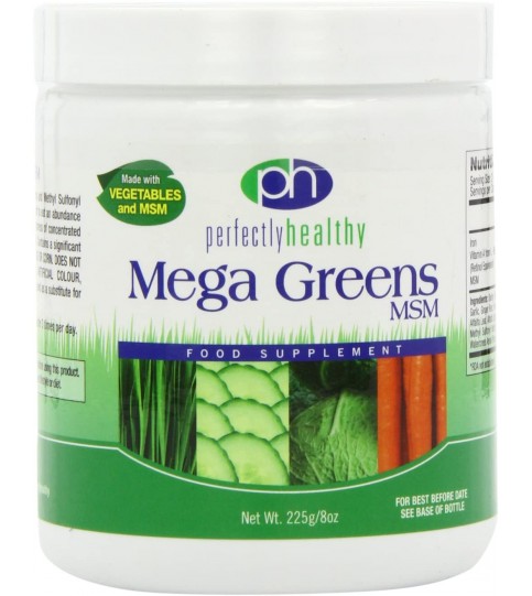 Perfectly Healthy Mega Greens Plus MSM Powder, 8 Ounce