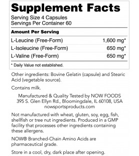 NOW Sports Nutrition, Branched Chain Amino Acids, 240 Capsules