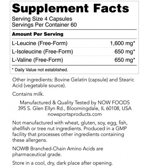 NOW Sports Nutrition, Branched Chain Amino Acids, 240 Capsules