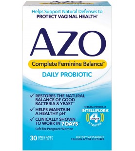 AZO Complete Feminine Balance Daily Probiotics for Women - 30 Count