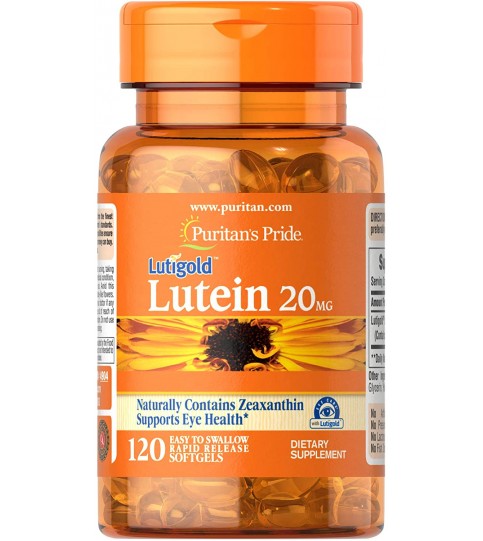 Puritans Pride Lutein 20 mg with Zeaxanthin Softgels, 120 Count