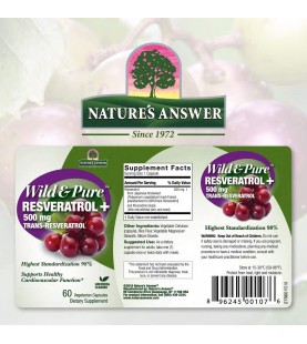 Genceutic Naturals Wild & Pure Resveratrol Vegetarian Capsules, 60-Count