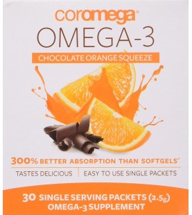 Coromega Squeeze Nutritional Supplement, Chocolate, 30 Count