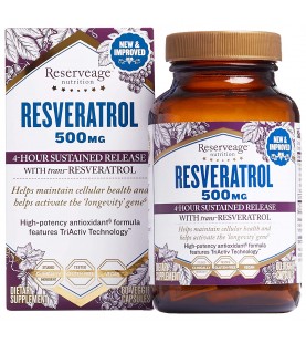 Reserveage, Resveratrol 500 mg, 60 capsules