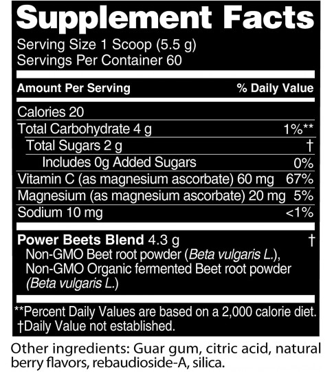 Nature Fuel Power Beets Super Concentrated Circulation Superfood, 60 Servings