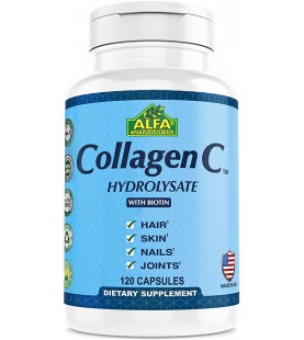 Premium Collagen Hydrolysate By Alfa Vitamins - 120 Capsules