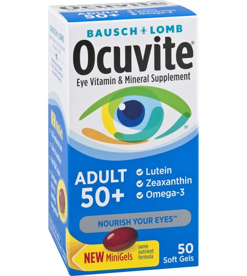 Ocuvite Adult 50+ Vitamin & Mineral Supplement, 50-Count Soft Gels